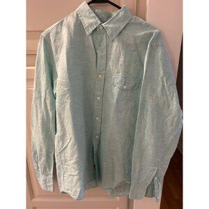 J.Crew Men's M Light Blue Linen Button-Down Shirt Classic Fit Collared